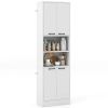 75" Kitchen Pantry Cabinet Tall Cupboard with Doors and Shelves