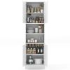 75" Kitchen Pantry Cabinet Tall Cupboard with Doors and Shelves