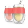 Wine FREEZE Cooling Cups in Coral (set of 2) and lids by HO