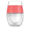 Wine FREEZE Cooling Cups in Coral (set of 2) and lids by HO