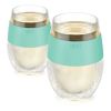 Wine FREEZE Cooling Cups in Mint (set of 2) and lids by HOS