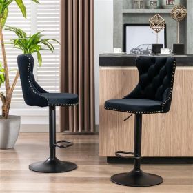 Furniture,Swivel Velvet Barstools Adjusatble Seat Height from 25-33 Inch,17.7 inch base (Color: as picture)