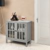 Glass Door Sideboard Console Storage Buffet Cabinet