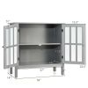 Glass Door Sideboard Console Storage Buffet Cabinet